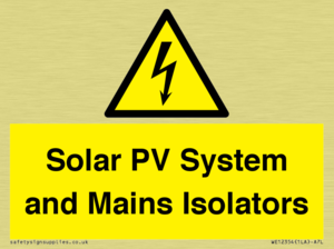 Solar PV System and Mains Isolators